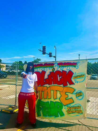 Red Rhinestone Sweatpants