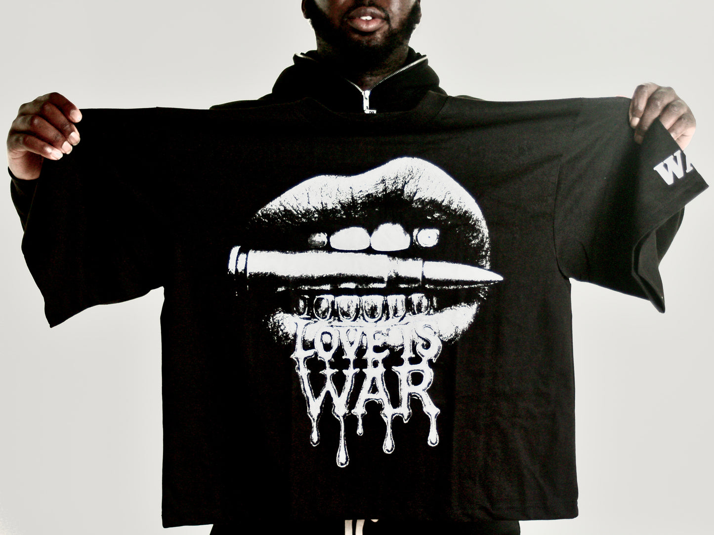 Black Crop Graphic T Shirt