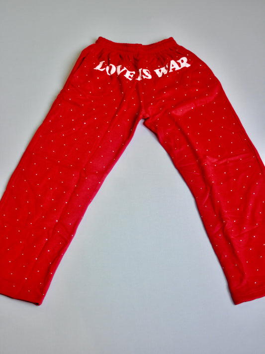 Red Rhinestone Sweatpants